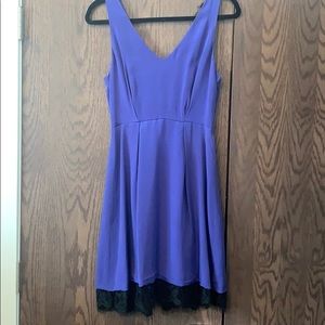 Blue cocktail dress with open lace back